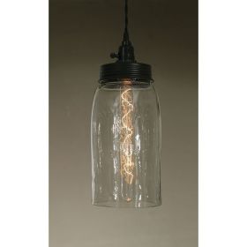 Big Mason Jar Pendant Lamp - Clear Glass