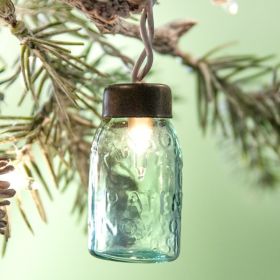 Glass Mini Mason Jar Ornament - Box of 6