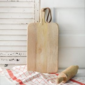 Plank Cutting Board with Leather Strap