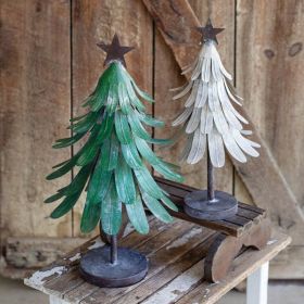 Set of Two Metal Christmas Trees
