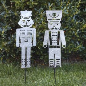 gSet of Two Nutcracker Yard Stakes