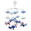 Blue Airplane and Clouds Handmade Infant Baby Musical Crib Mobile Gift Girls Boys Nursery Room Decor - Default