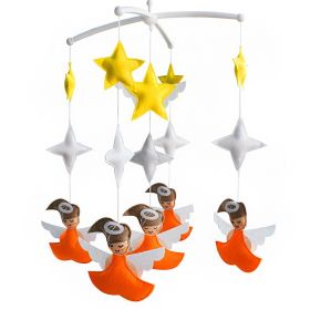Orange Angels Baby Crib Mobile Infant Room Hanging Musical Mobile Crib Toy Nursery Decor for Girls Boys - Default
