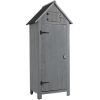 30.3"L X 21.3"W X 70.5"H Outdoor Storage Cabinet;  Wooden Tool Shed for Garden Patio Backyard,  Natural/Gray - Gray