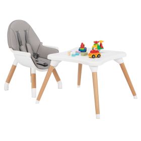 Free shipping Children's High Dining Chair Detachable Two-In-One Table And Chair  YJ - Gray