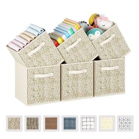 6 Pack Fabric Storage Cubes with Handle, Foldable 11 Inch Cube Storage Bins, Storage Baskets for Shelves, Storage Boxes for Organizing Closet Bins - 1