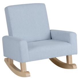 Kids Rocking Chair with Solid Wood Legs - blue