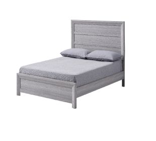 Rustic 1Pc Wooden Bedroom Furniture Twin Size Youth Panel Bed Gray Finish Contemporary Style