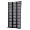 Multimedia Shelving Unit, Slim Profile, Extended Base for Stability in Black - as Pic