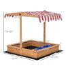 Kids Wooden Sandbox - as picture