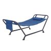 Polyester Hammock with Stand and Pillow for Outdoor , Multi color - Blue