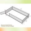 Twin Size Kids Wood Montessori Floor Bed with Door and Fence - Gray