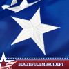 USA Pleated Fan Flag 4x8 Feet American USA Bunting Decoration Flags Embroidered Patriotic Stars & Sewn Stripes Canvas Header Brass Grommets - G128