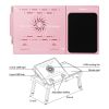 Foldable Laptop Table Bed Notebook Desk with Cooling Fan Mouse Board LED light 4 xUSB Ports Breakfast Snacking Tray - Rose Gold