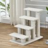 24 Inch 4-Step Pet Stairs Carpeted Ladder Ramp Scratching Post Cat Tree Climber - Beige