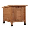 Modern Wooden Rabbit Cat Dog Hutch;  Indoor/Outdoor Retreat House with Openable Roof for Small Pets;  Weatherproof;  Bright Orange - Bright Orange