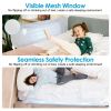 57.48IN Extra Long Toddler Bed Rail Guard Foldable Mesh Safety Kid Bedrail For Queen King Twin Full Size Bed Grey - Guard