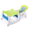 Multipurpose Adjustable Highchair,Children's dining chair for Baby Toddler Dinning Table with Feeding Tray and 5-Point Safety Buckle XH  - blue&green
