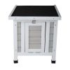 Modern Wooden Rabbit Cat Dog Hutch, Indoor/Outdoor Retreat House with Openable Roof for Small Pets, Weatherproof, Gray - Gray
