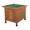Modern Wooden Rabbit Cat Dog Hutch;  Indoor/Outdoor Retreat House with Openable Roof for Small Pets;  Weatherproof;  Bright Orange - Bright Orange