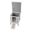 Modern Wooden Rabbit Cat Dog Hutch, Indoor/Outdoor Retreat House with Openable Roof for Small Pets, Weatherproof, Gray - Gray