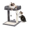 Indoor Small Cat Tree with Pad Fully Wrapped Scratching Posts  - Gray - Style B