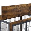 Furniture Dog Cage Crate with Double Doors, Rustic Brown, 38.58'' W x 25.2'' D x 27.17'' H - Rustic Brown