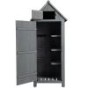 30.3"L X 21.3"W X 70.5"H Outdoor Storage Cabinet;  Wooden Tool Shed for Garden Patio Backyard,  Natural/Gray - Gray