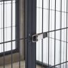 Furniture Dog Cage Crate with Double Doors on Casters. Grey, 31.50'' W x 22.05'' D x 24.8'' H. - Grey