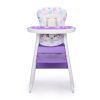Multipurpose Adjustable Highchair,Children's dining chair for Baby Toddler Dinning Table with Feeding Tray and 5-Point Safety Buckle XH  - Purple